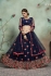 Navy blue net sequins wedding lehenga