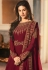 Maroon georgette floor length anarkali suit 9054