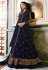 Navy blue georgette anarkali suit with jacket 9056