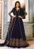 Navy blue georgette anarkali suit with jacket 9056