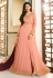 Peach silk side slit anarkali suit 9057