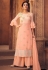 Peach georgette palazzo style suit 7196