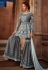 Gray georgette sharara style suit 7194