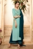 Sky blue viscose palazzo style suit 4005