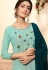 Sky blue viscose palazzo style suit 4005
