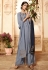 Gray viscose readymade palazzo suit 4007