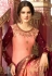 Peach satin embroidered churidar suit 78237