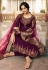 Purple satin embroidered churidar salwar kameez 78240