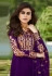 Purple georgette embroidered kameez with palazzo 7028