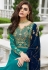 Turquoise blue georgette embroidered palazzo suit 7029