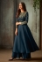 Blue silk palazzo style suit 72001