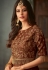 Brown silk long anarkali suit 72003