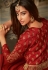 Red silk layered anarkali suit 72005