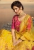 Yellow satin embroidered circular lehenga choli 914