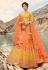 Orange silk embroidered circular lehenga choli 919