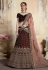 Maroon velvet embroidered circular lehenga choli 3201