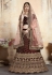 Maroon velvet embroidered bridal lehenga choli 3206