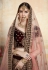Maroon velvet embroidered bridal lehenga choli 3206