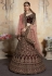 Maroon velvet embroidered bridal lehenga choli 3202