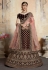 Maroon velvet embroidered circular lehenga choli 3203