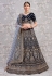 Navy blue satin circular lehenga choli 2801