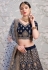 Navy blue satin circular lehenga choli 2801