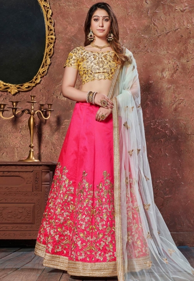 Magenta velvet circular lehenga choli 7302