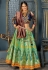 Green banarasi silk circular lehenga choli 11231