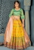 Yellow banarasi silk circular lehenga choli 11235