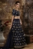 Navy blue silk circular lehenga choli 1096