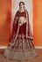 Maroon velvet circular lehenga choli 2405