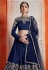 Navy blue art silk circular lehenga choli 2406