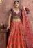 Peach banarasi silk circular lehenga choli 11174