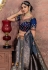 Gray banarasi silk circular lehenga choli 11172