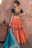 Peach banarasi silk circular lehenga choli 11173