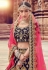 Navy blue velvet embroidered circular lehenga choli 10006