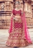 Magenta velvet embroidered circular lehenga choli 10008