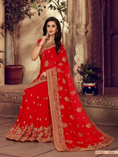 Party Wear Indian Wedding Saree 1914