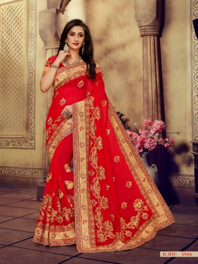 Party Wear Indian Wedding Saree 1916