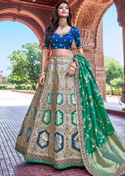 Embroidered Grey Traditional Lehenga Choli 2708