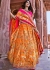 Orange Woven Silk Jacquard Traditional Lehenga Choli 2712