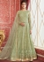 Green Embroidered Net Kurti Style Lehenga 8297