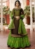 Brown Green Shaded Embroidered Kurti Style Lehenga Latest 17202