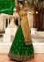 Golden Satin Embroidered Kurti Style Lehenga Latest 17206