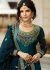 Blue Satin Embroidered Kurti Style Lehenga Latest 17203