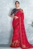 Red silk saree with blouse 5417