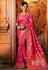 Magenta silk embroidered saree with blouse 5602