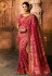 Magenta viscose embroidered saree with blouse 5612