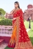 Red banarasi half and half saree 2904