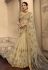 Beige net party wear saree 9024